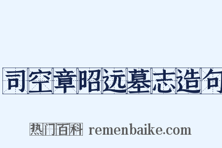 司空章昭远墓志造句是什么意思的图片